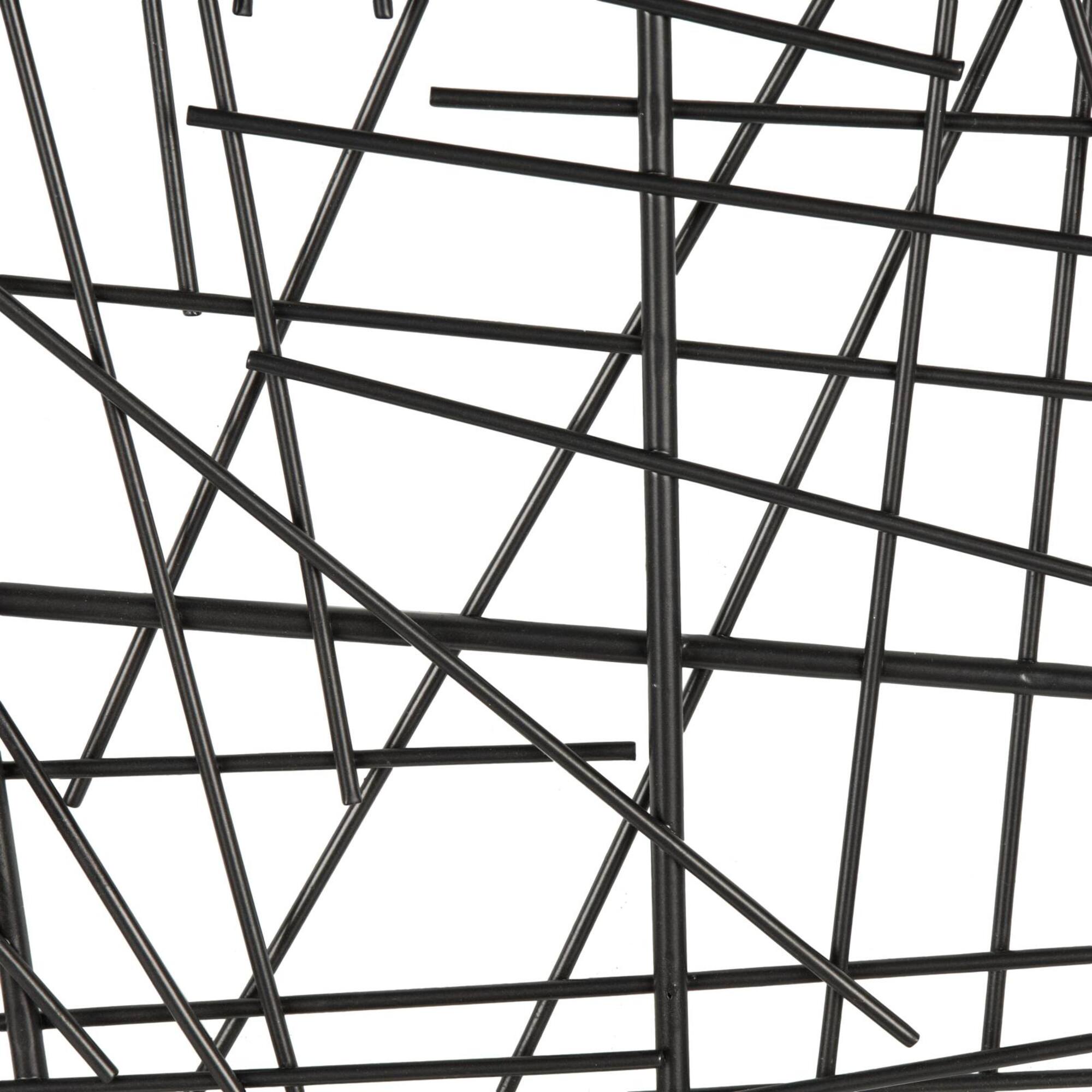 20" X 20" Black Metal Abstract Overlapping Sticks Home Wall Décor